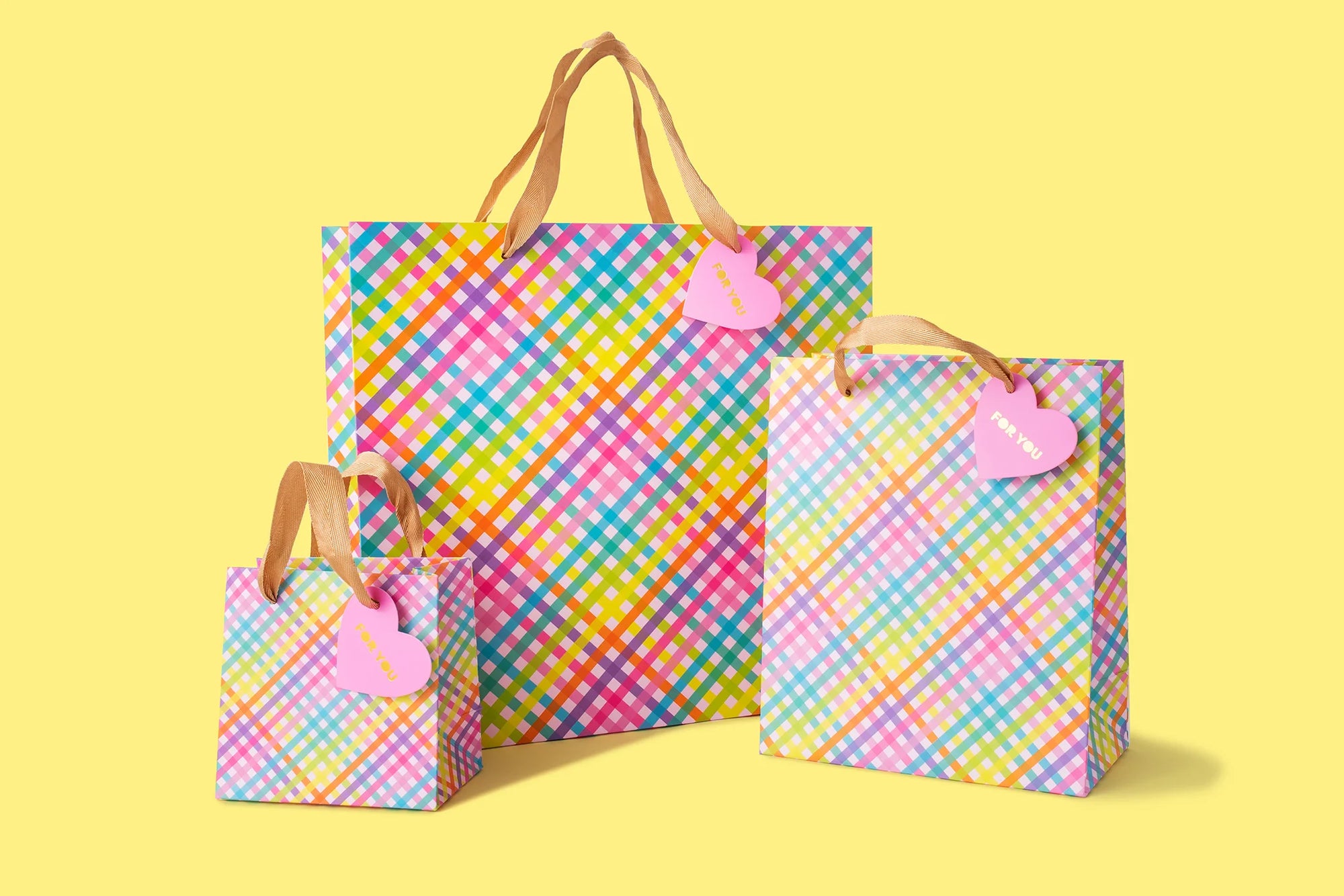 COLORFUL GINGHAM SMALL GIFT BAG