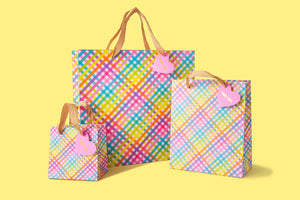 COLORFUL GINGHAM SMALL GIFT BAG