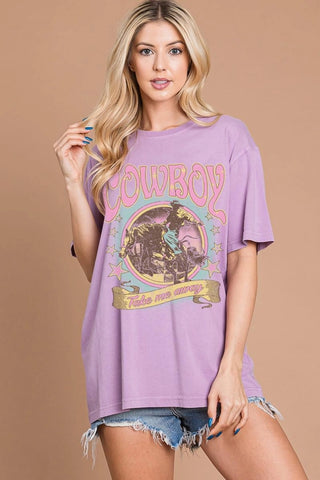 Cowboy Take Me Away Vintage Graphic S/S Premium Washed Tee