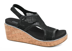 CORKY BLACK MESH WEDGES