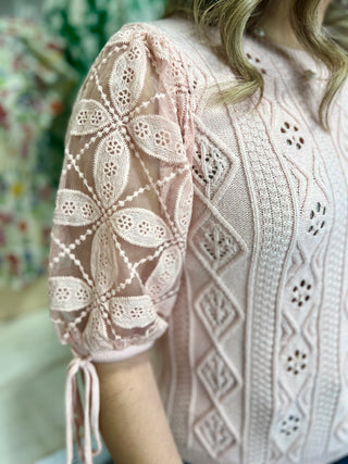 GABRIELA CROCHET KNIT TOP