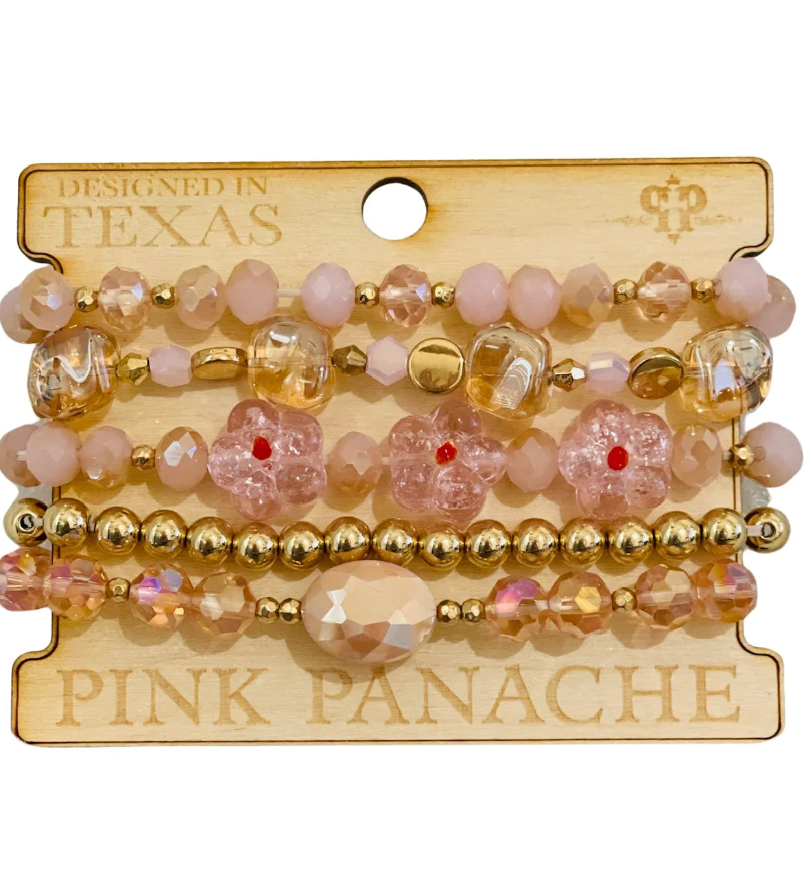 PINK FLORAL BRACELET SET PINK PANACHE