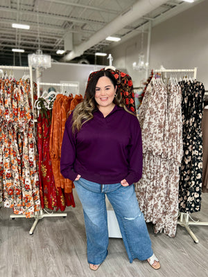 ROXANNE PLUM PULLOVER TOP