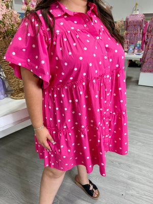 STELLA POLKA DOT PINK DRESS