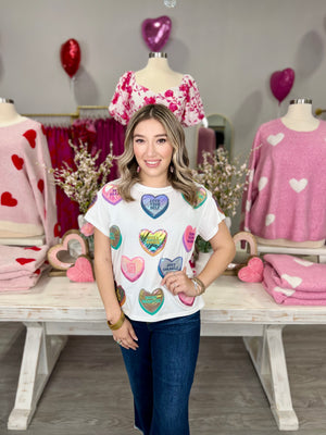 QOS POSITIVE CANDY HEARTS TEE