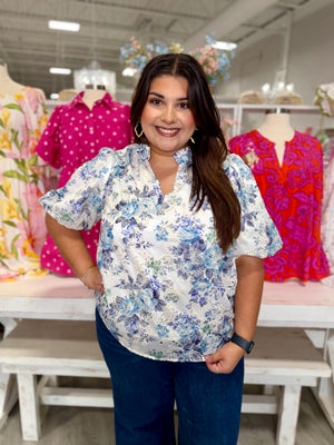 TESSA Eyelet Puff Sleeve Top