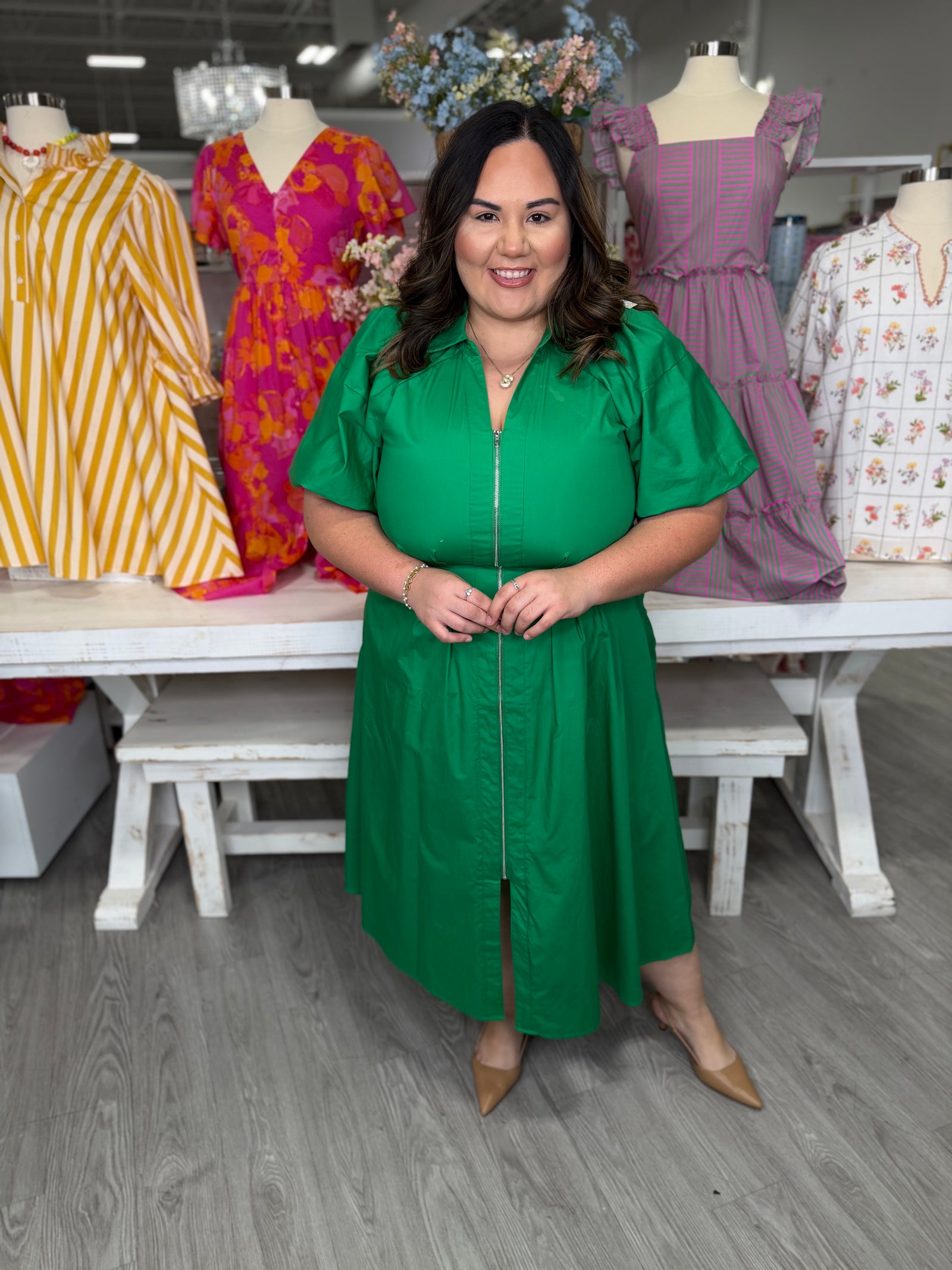 ELVIA GREEN DRESS
