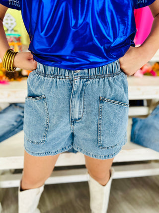 KIM LIGHT DENIM SHORTS