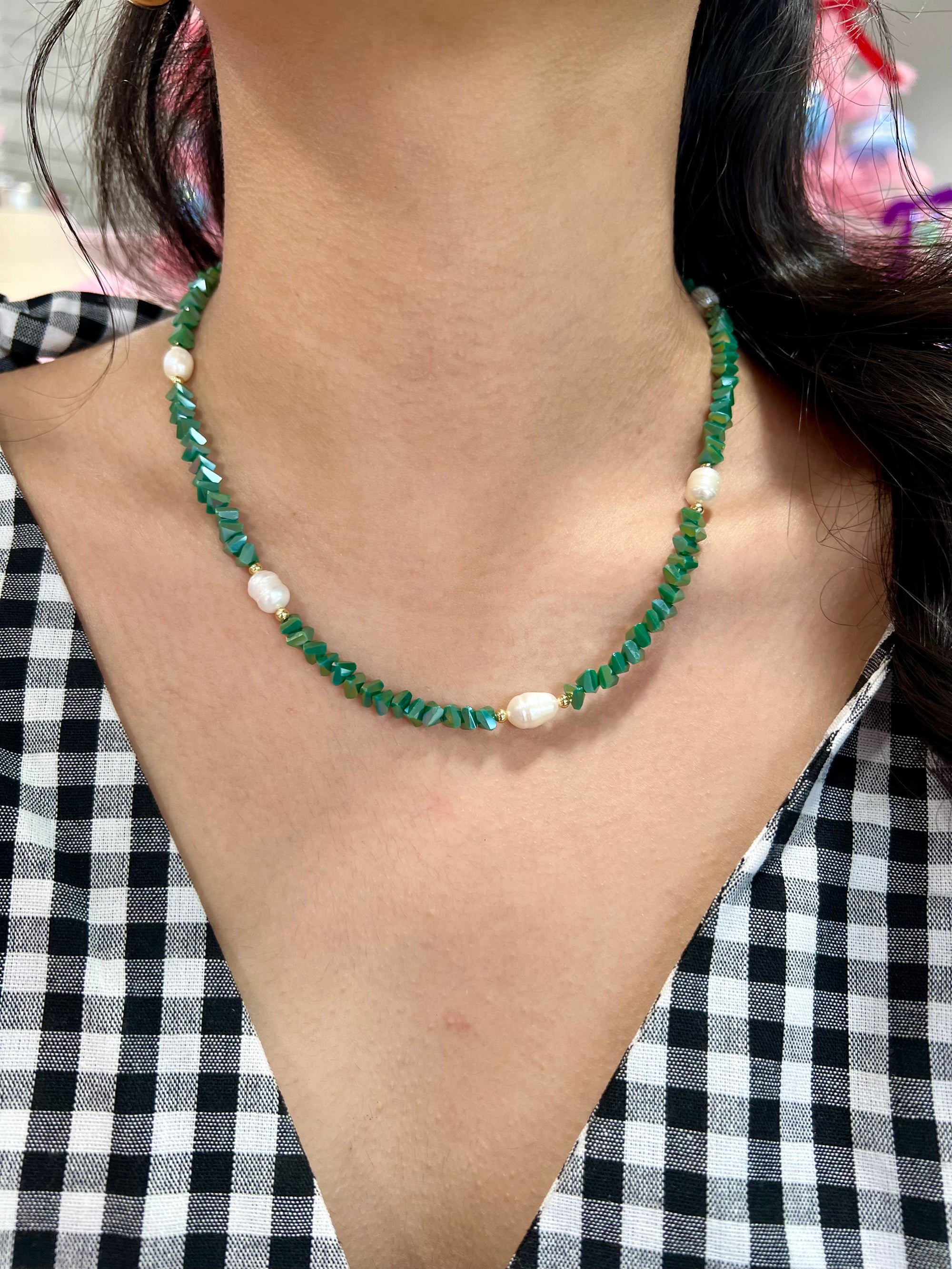 Crystal Flora Necklaces- GREEN