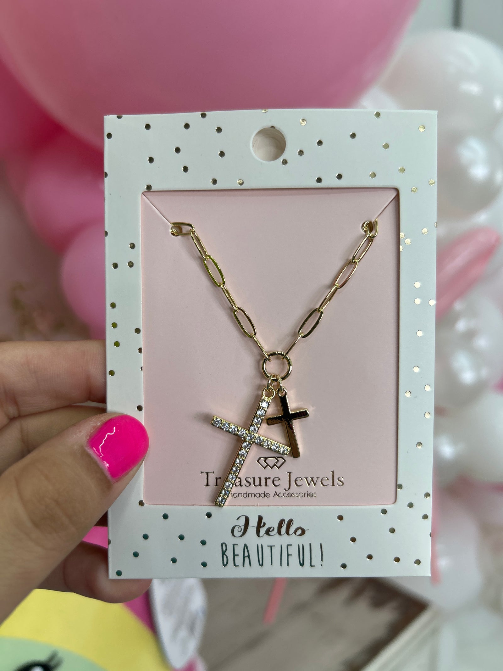 DOUBLE CROSS NECKLACE
