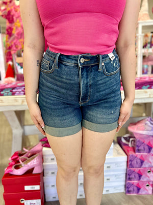 CAMELLIA HIGH WAISTED JUDY BLUE SHORTS