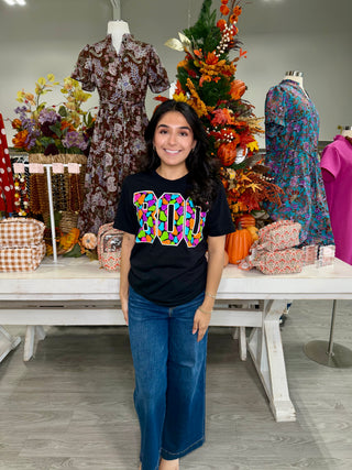 BOO WITH COLORFUL GHOST TEE