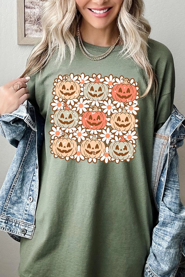 DAISY JACK O LANTERN OLIVE TEE