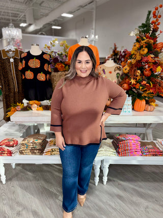 CORINA BROWN SWEATER TOP