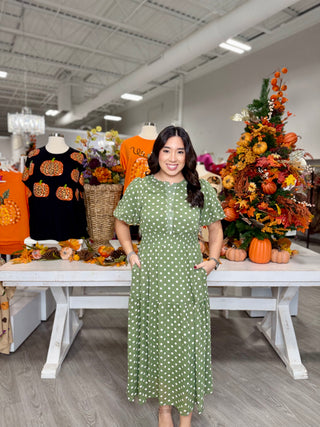 AMBER POLKA DOT DRESS