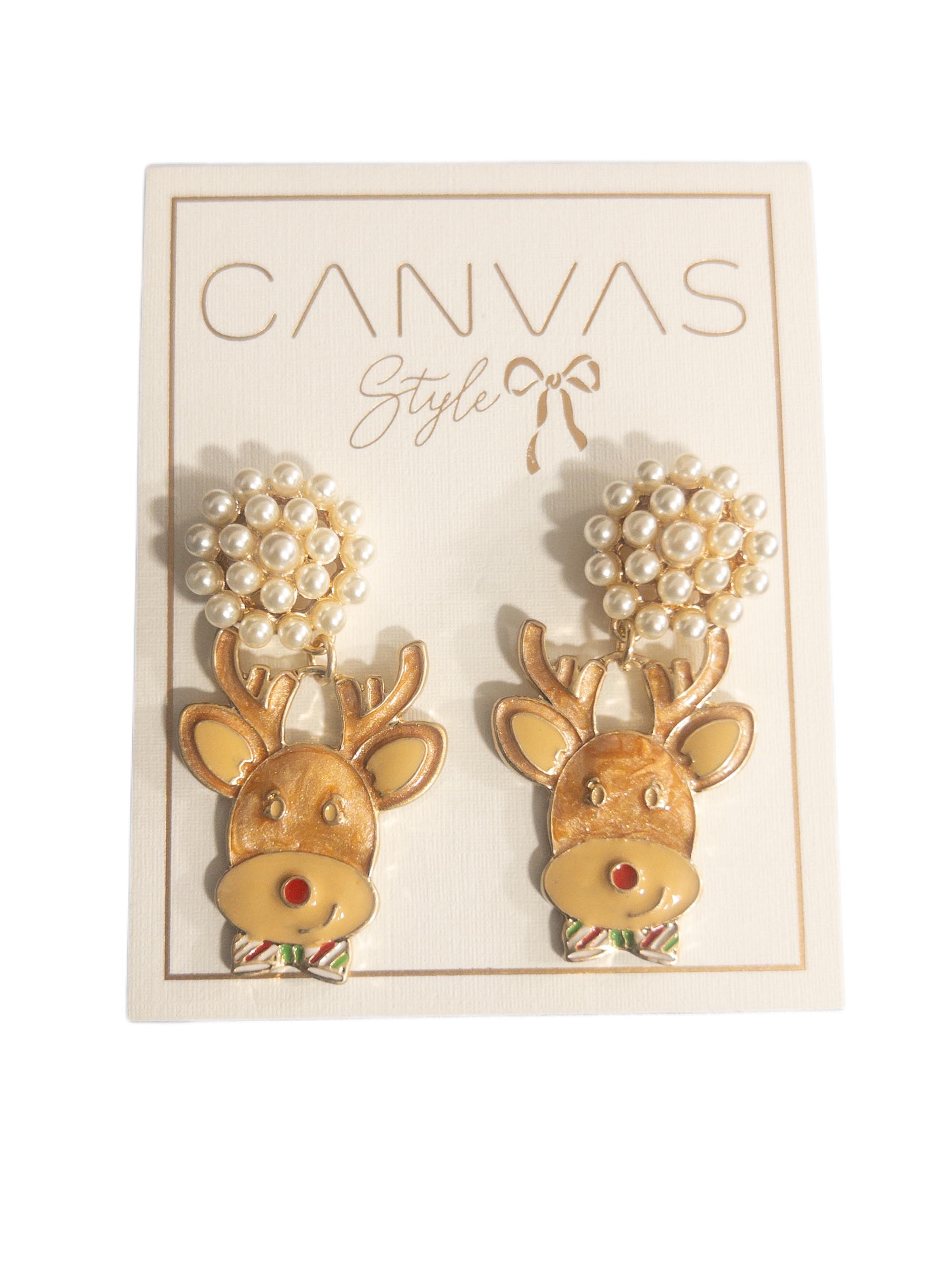 Reindeer Enamel Earrings