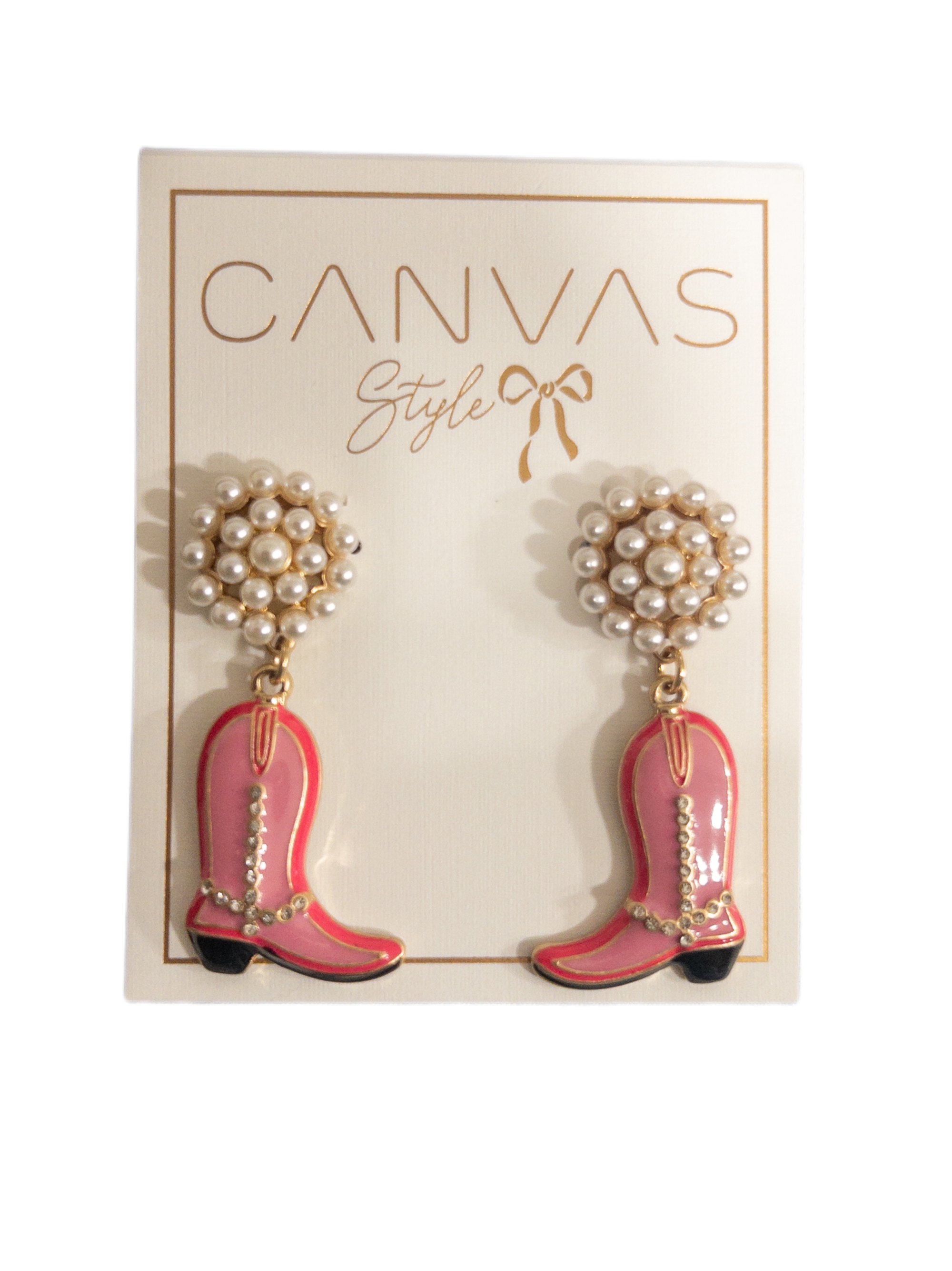 COWBOY BOOTS EARRINGS IN PINK