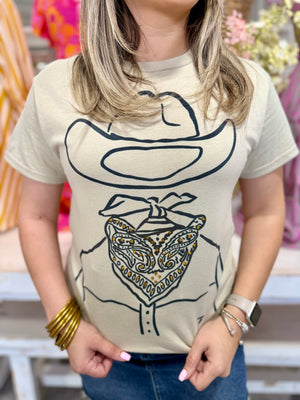 COWBOY OUTLINE BLING TEE