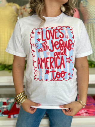 Love Jesus and America Tee