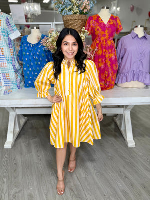 IRMA YELLOW STRIPE DRESS
