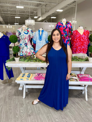 JALYNN MAXI DRESS- NAVY DOOR BUSTER