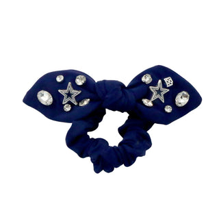 BRIANNA CANNON Dallas Cowboys Navy Logo Bow Scrunchie