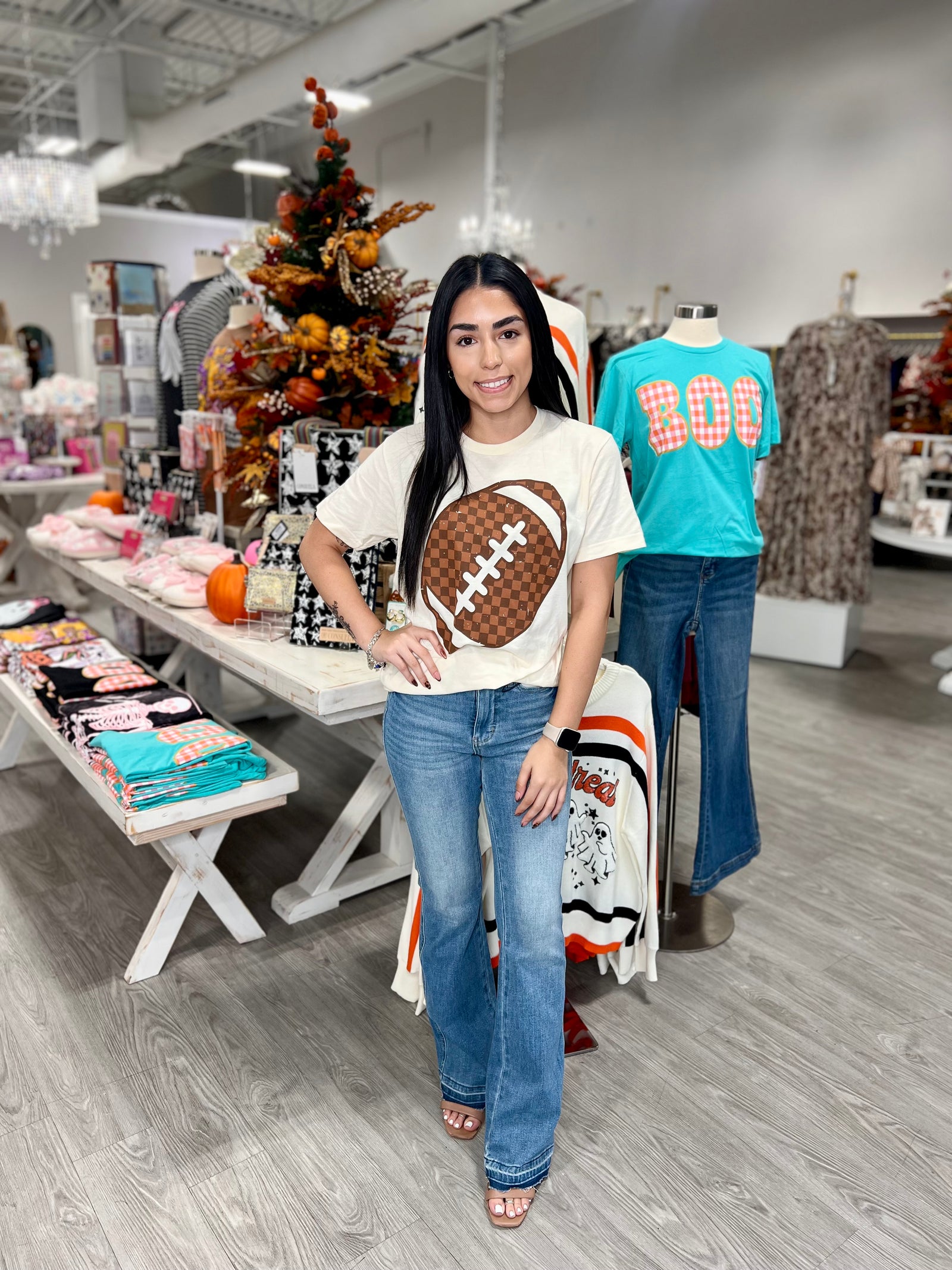 Gameday checkered Football Tee