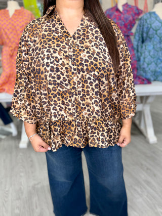JOSIE LATTE LEOPARD TOP