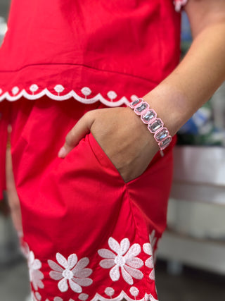 GISELLE BRACELET EMERALD-BABY PINK