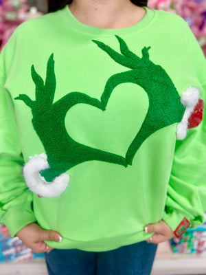GREEN HEART HANDS SWEATSHIRT-GRINCH