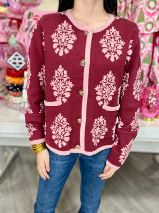 CRISELDA MAROON CARDIGAN