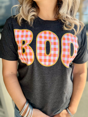 Checkered Boo Black Tee