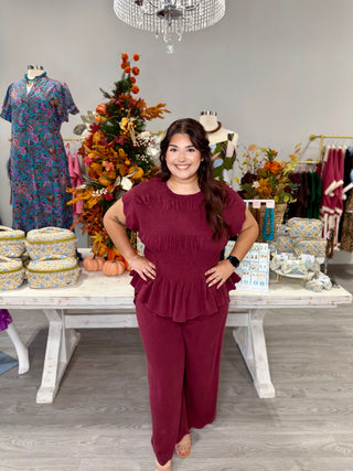 VICKIE BURGUNDY TOP