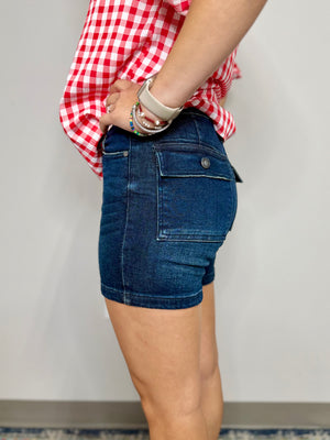 KARINA JB HW BACK FLAP POCKETS SHORTS