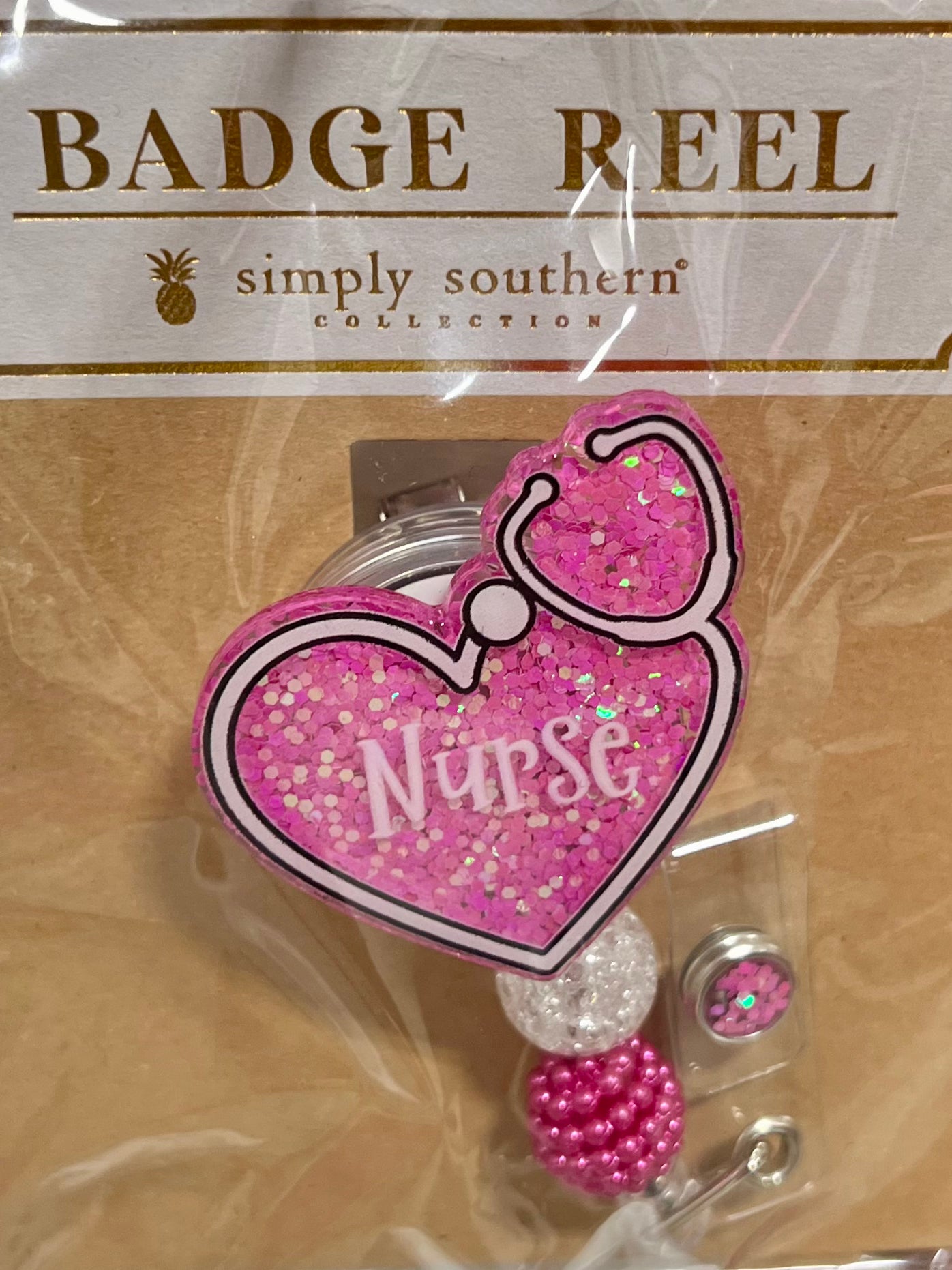 PINK NURSE BADGE REEL