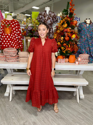 CLAUDIA EYELET DRESS