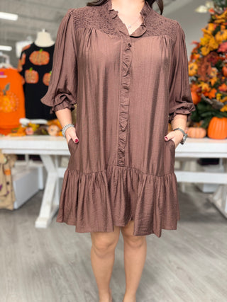 ELVIA BROWN DRESS