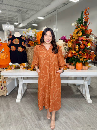 QUINN DRESS-TERRACOTTA