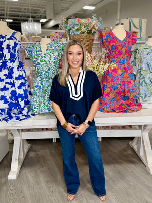 VALERIE NAVY TOP