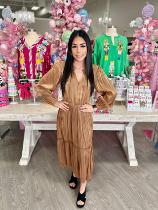 HEATHER GOLD MIDI DRESS