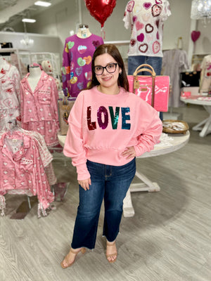 LOVE SEQUINS SWEATSHIRT