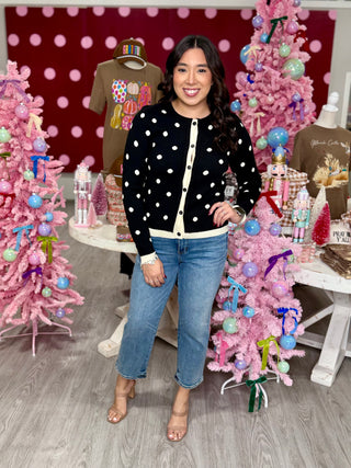 JACKIE POLKA DOT CARDIGAN