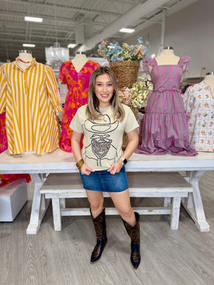 COWBOY OUTLINE BLING TEE