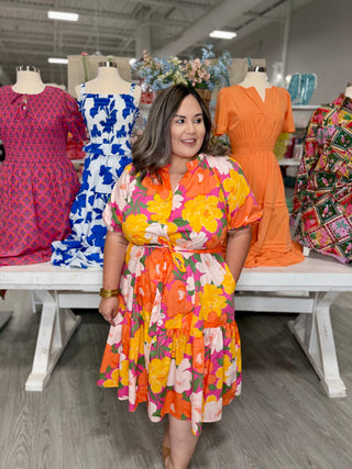 MAYA FLORAL MIDI DRESS