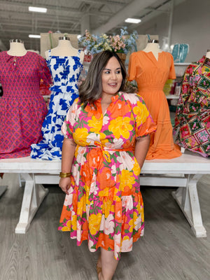 MAYA FLORAL MIDI DRESS