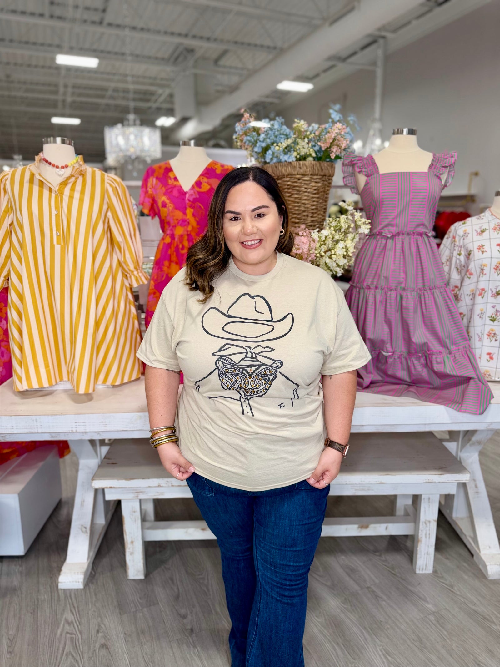 COWBOY OUTLINE BLING TEE