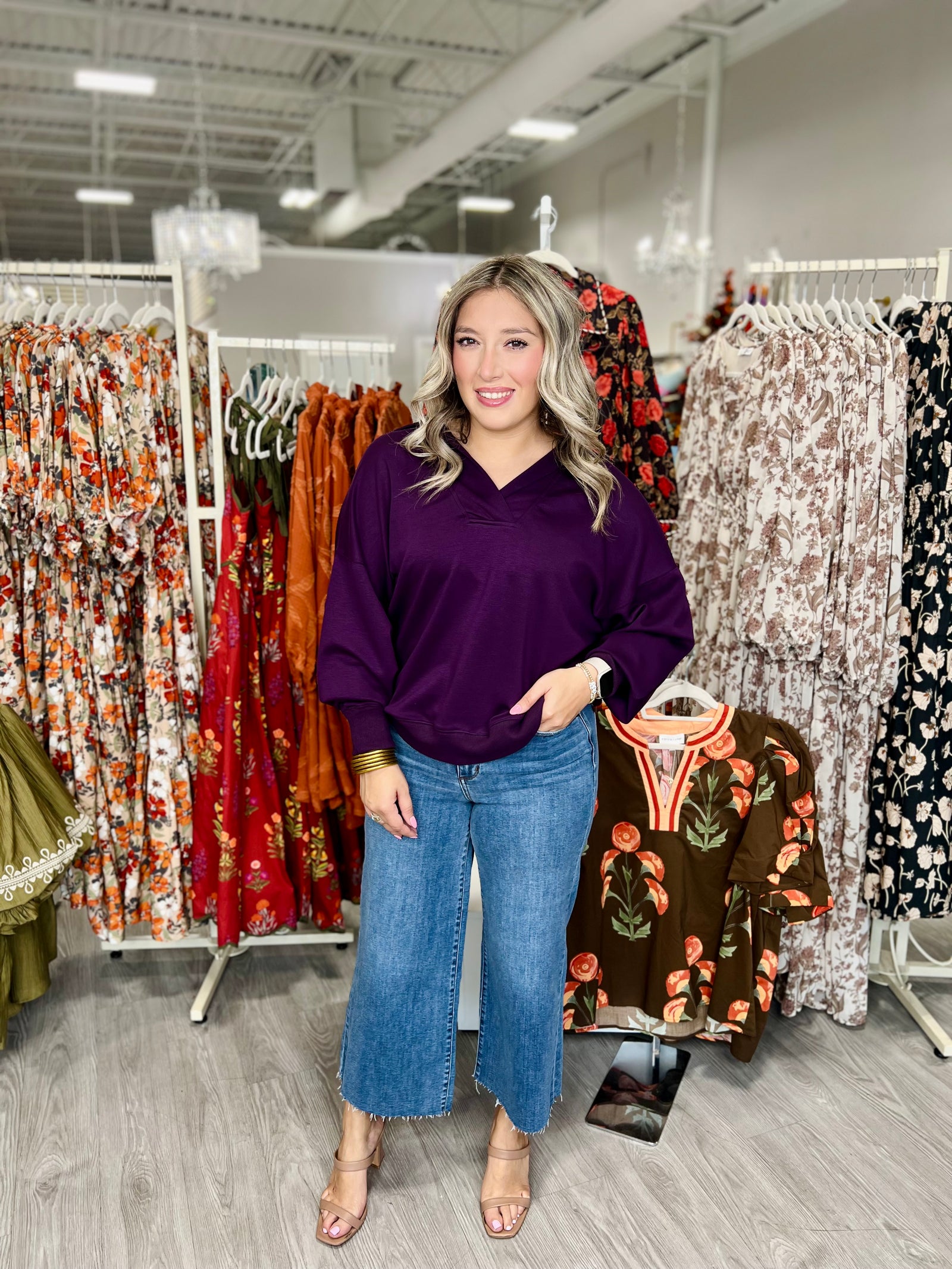 ROXANNE PLUM PULLOVER TOP