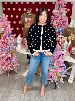 JACKIE POLKA DOT CARDIGAN
