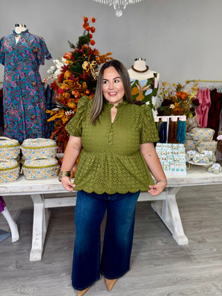 MICHELLE EYELET TOP
