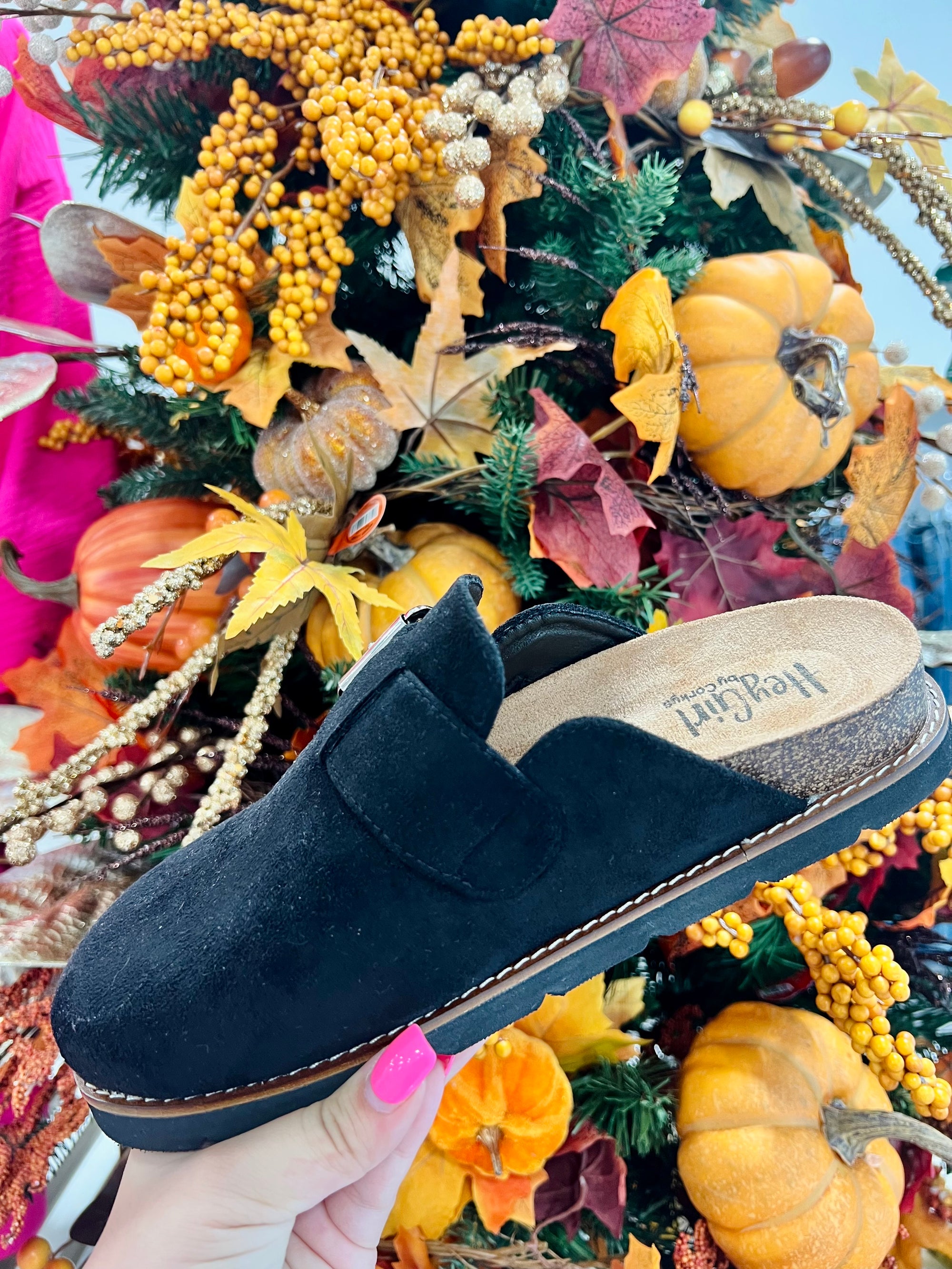 Corky's  Day Dream- Black Faux Suede